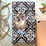 ペットの写真で作るウチの子スマホケース手帳型＊Victorianブラック＊
