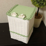 受注製作＊蓋つきゴミ箱＊リボン付き