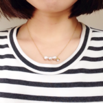 コットンパールとビジューのsimpleネックレス