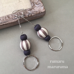 巻玉とフープの大ぶりピアス