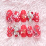 ハートイニシャルネイル