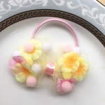 2個で350円 お花とポンポンのチュールリボン