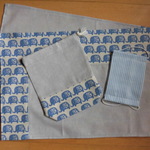 給食4点セット（ぞうさん青系）