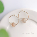 sale☆シンプル大人ピアス★クリアビーズのフープピアス