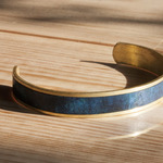[革の水彩画 : 蒼翠] Brass Bangle