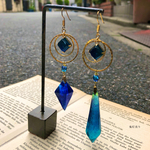 シリウスに願う ガラスのようなペンデュラム シャンデリア雫 ピアス イヤリング ビジューと宇宙