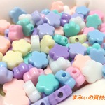 milky pastel color お花ビーズ 100粒セット