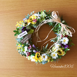 My Little Garden .ஐ ビオラとパンジーのナチュラルリース .ஐ