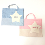 ぷっくり星型ポケット★お名前入り通園バッグ★