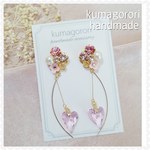再販　大人可愛いスワロフスキーハートイヤリング　ピアス