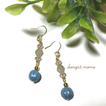2点限定300円☆菱形パーツ☆チェコメロンブルーのピアス/イヤリング