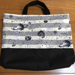    大人気 グレー宇宙 プラネタリウム柄 手提げバッグ 入学 レッスン 習い事 男の子   
