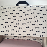 防災ずきんカバー ♡ 背もたれカバータイプ ♡ アイボリー ブラック リボン