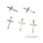 【Silver925チャーム】クロス（十字架）　両カンチャーム　１個　ハンドメイド素材