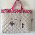 通園・通学レッスンバッグ  女の子柄 【30cm×42cm】リバティー 赤い実