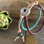 glass  beads bracelet -  turquoise red