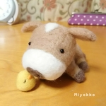 【再販･ご依頼品】お休みジャージー牛　/羊毛フェルト