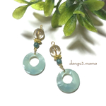 300円☆べっ甲(ブルー)☆メロンチェコクリアのピアス/イヤリング
