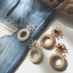 フラワーヘンプリングピアス／イヤリング