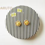 刺繍イヤリング ピアス 小ぶり ゴールド