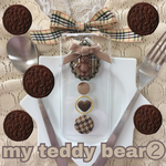 my teddy bear②iphoneケース❤️ チェック リボン ベロア ベルベット テディベア くま 千鳥柄