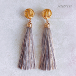 ゴールドカボション×ロングタッセルピアス/イヤリング