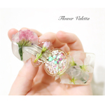 桜押し花のキラキラ大きめバレッタ