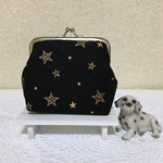 星柄がま口ポーチ
