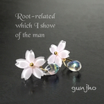  春  シンプル桜ドロップピアス