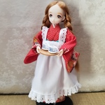 ブライス、リカちゃんサイズ着物用エプロン
