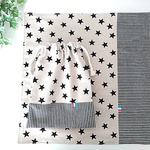 ★ブルラビ様オーダー品★給食セット　星柄ホワイト×ヒッコリー　❮入園・入学❯