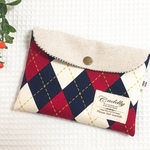 通帳ケース*アーガイルチェック　navy×red
