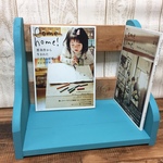 絵本棚*マガジンラック*ブックスタンド~○ターコイズ＆チーク~39 