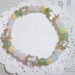 ＊春一番＊パステルカラーの天然石＊ブレスレット＊