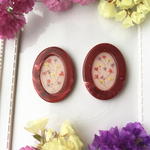 春 ワインレッドイヤリング/ピアス