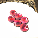 個性的ピンクオレンジ15mm6個アンティークボタンセット