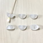 VINTAGE CRYSTAL MATTE ACRYLIC HALF MOON SPACER BEADS