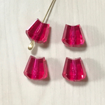 VINTAGE HOT PINK ACRYLIC FACETED CUT DROP BEADS