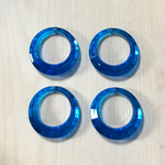 VINTAGE SAPPHIRE ACRYLIC FACETED ROUND HOOP PENDANTS