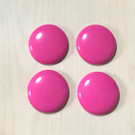 VINTAGE HOT PINK ACRYLIC ROUND SMOOTH CABOCHONS 