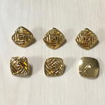 ANTIQUE GOLD SQUARE BUTTON CABOCHONS PARTS