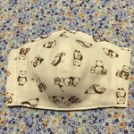 大人用ガーゼマスク（生成りくつろぐパンダ）