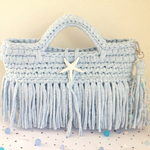 ✴︎New✴︎スターフィッシュ&ラッピングヤーンタッセル付♡フリンジバッグ