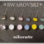 スワロフスキー♡樹脂ポストピアス