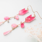 【新作】桜の花びらと矢絣 イヤリング／ピアス 桜和柄布入り 【送料無料】