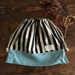 体操服袋  スモーキーブルー×ストライプ