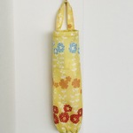 撥水加工の花柄レジ袋ストッカーyellow