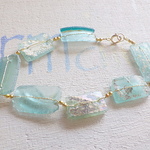 ☆再販☆Rectangular Roman Glass Bracelet 14kgf