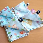スタータグ☆４重ガーゼハンカチ４枚♪サックス a191