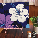 ハイビスカス☆木製ファブリックパネル♪25